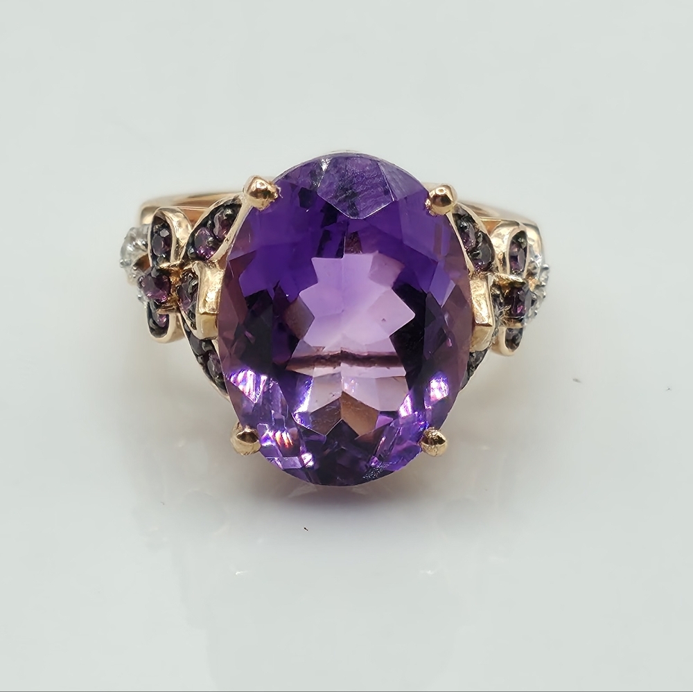 NWOT African Amethyst and Multi Gemstone 9.90 ctw Size 6